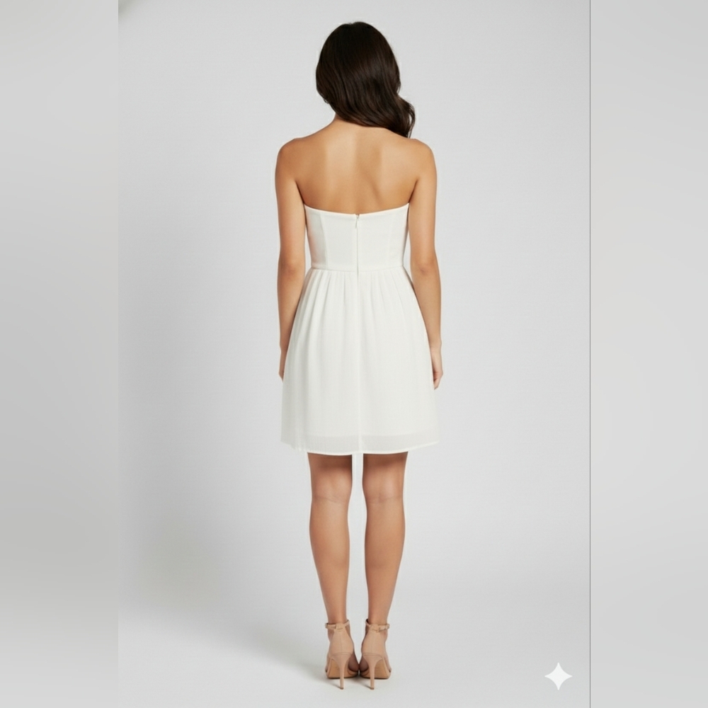 Charlotte Russe Womens White Strapless Mini Dress Size Medium EUC 🐈 - Picture 8 of 12